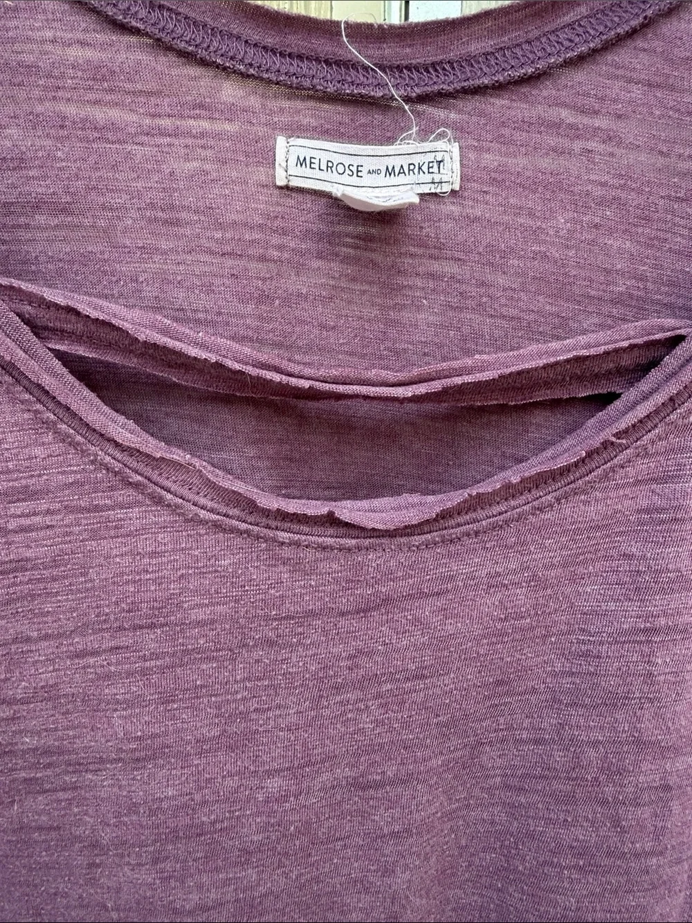 Melrose and Market Washed Plum Layered Scoop Tank